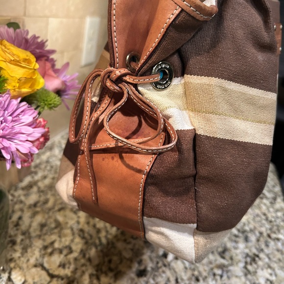 Kate Spade Stevie Brown And Beige Nylon Patent Trim Bag Tote, - Picture 9 of 10